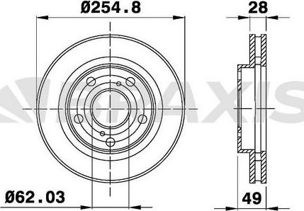 Braxis AE0440 - Тормозной диск autospares.lv