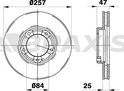 Braxis AE0442 - Тормозной диск autospares.lv