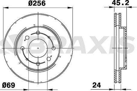 Braxis AE0458 - Тормозной диск autospares.lv