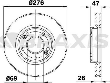 Braxis AE0452 - Тормозной диск autospares.lv