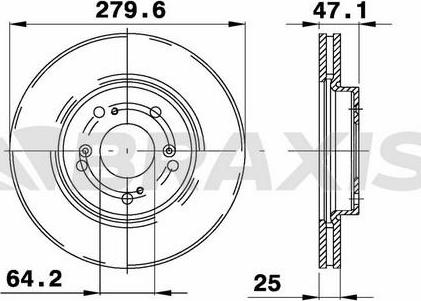 Braxis AE0469 - Тормозной диск autospares.lv