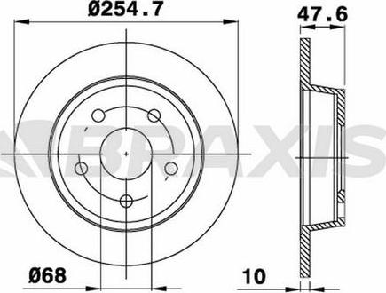 Braxis AE0465 - Тормозной диск autospares.lv