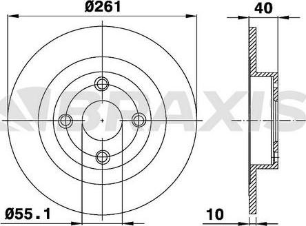 Braxis AE0466 - Тормозной диск autospares.lv