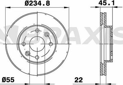 Braxis AE0460 - Тормозной диск autospares.lv