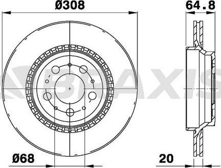 Braxis AE0462 - Тормозной диск autospares.lv