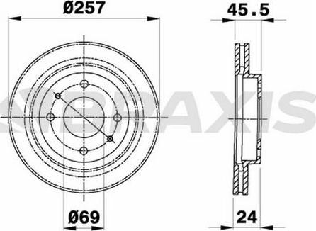 Braxis AE0405 - Тормозной диск autospares.lv