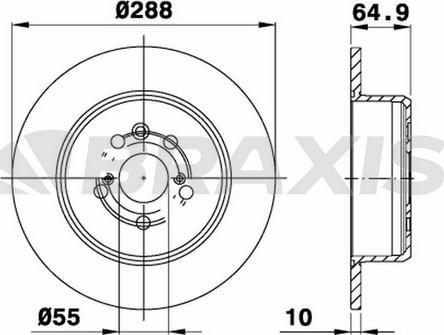 Braxis AE0414 - Тормозной диск autospares.lv