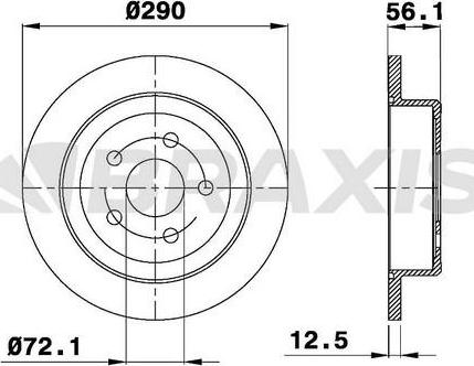 Braxis AE0410 - Тормозной диск autospares.lv