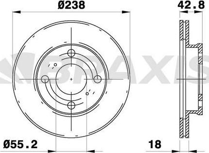 Braxis AE0418 - Тормозной диск autospares.lv