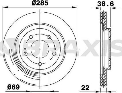 Braxis AE0480 - Тормозной диск autospares.lv