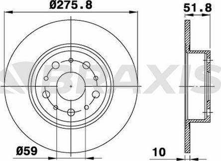 Braxis AE0435 - Тормозной диск autospares.lv