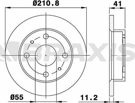 Braxis AE0436 - Тормозной диск autospares.lv