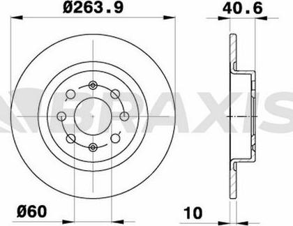 Braxis AE0438 - Тормозной диск autospares.lv