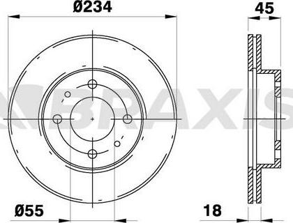 Braxis AE0424 - Тормозной диск autospares.lv