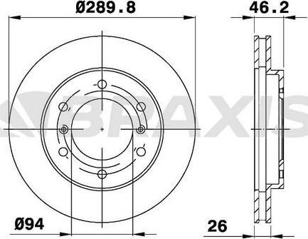 Braxis AE0425 - Тормозной диск autospares.lv