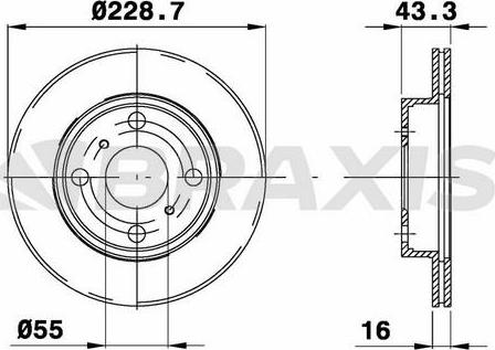 Braxis AE0426 - Тормозной диск autospares.lv