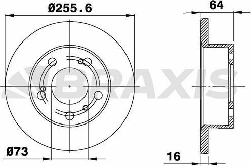 Braxis AE0427 - Тормозной диск autospares.lv