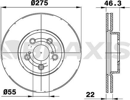 Braxis AE0479 - Тормозной диск autospares.lv