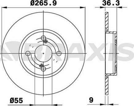 Braxis AE0475 - Тормозной диск autospares.lv