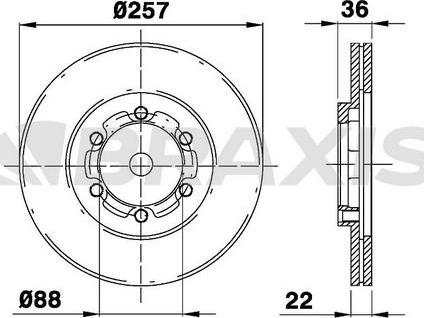 Braxis AE0478 - Тормозной диск autospares.lv