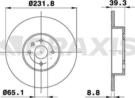 Braxis AE0473 - Тормозной диск autospares.lv