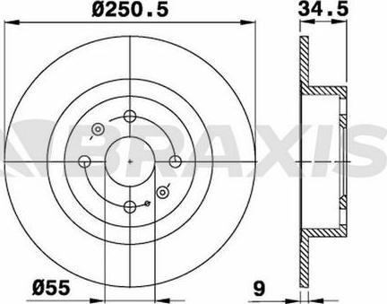 Braxis AE0472 - Тормозной диск autospares.lv