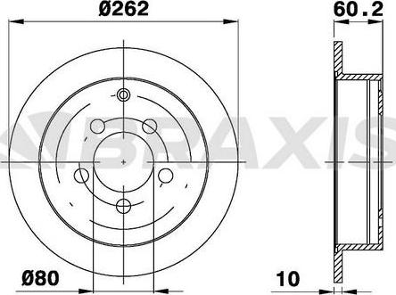 Braxis AE0599 - Тормозной диск autospares.lv