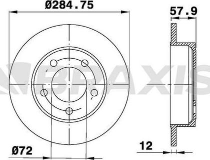 Braxis AE0594 - Тормозной диск autospares.lv