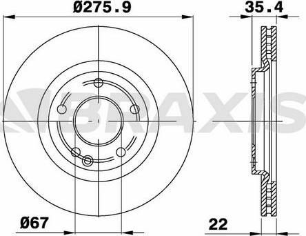 Braxis AE0544 - Тормозной диск autospares.lv