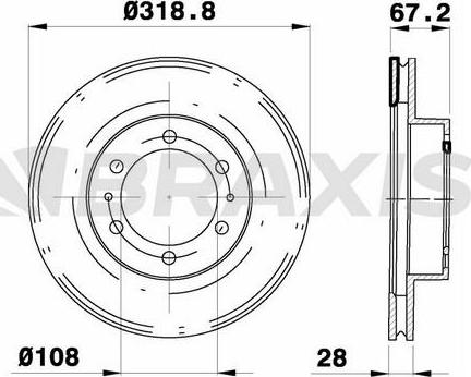 Braxis AE0546 - Тормозной диск autospares.lv