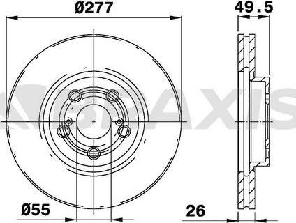 Braxis AE0541 - Тормозной диск autospares.lv