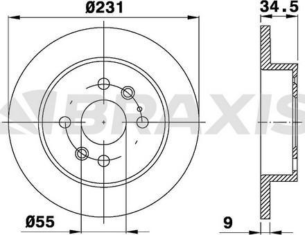Braxis AE0548 - Тормозной диск autospares.lv