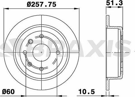 Braxis AE0547 - Тормозной диск autospares.lv