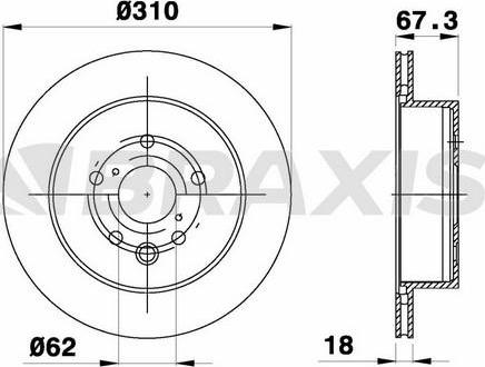 Braxis AE0558 - Тормозной диск autospares.lv