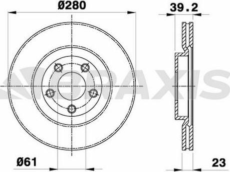 Braxis AE0552 - Тормозной диск autospares.lv