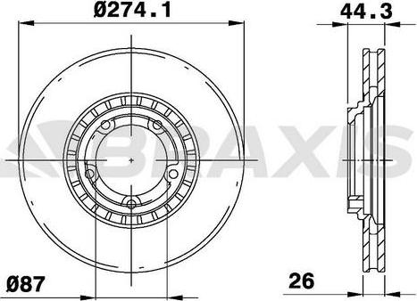 Braxis AE0569 - Тормозной диск autospares.lv