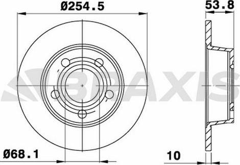 Braxis AE0564 - Тормозной диск autospares.lv