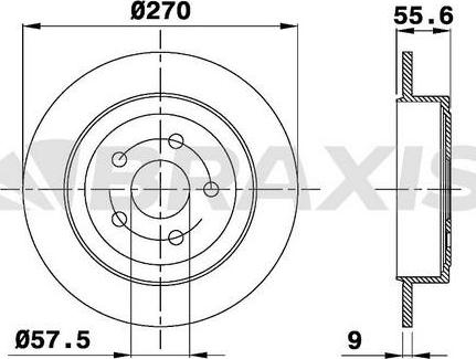 Braxis AE0560 - Тормозной диск autospares.lv