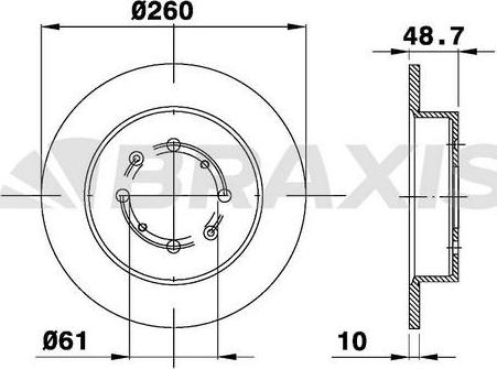 Braxis AE0562 - Тормозной диск autospares.lv