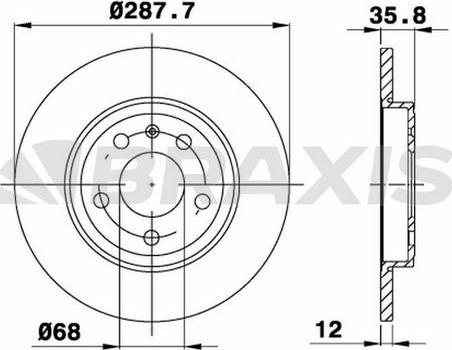 Braxis AE0506 - Тормозной диск autospares.lv