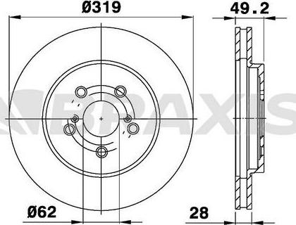 Braxis AE0508 - Тормозной диск autospares.lv