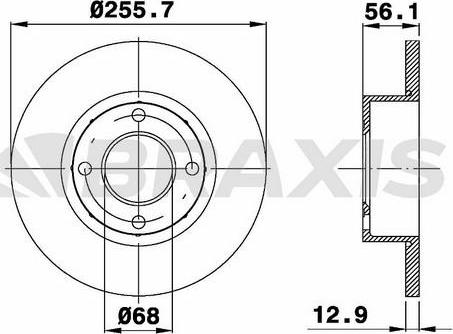 Braxis AE0503 - Тормозной диск autospares.lv
