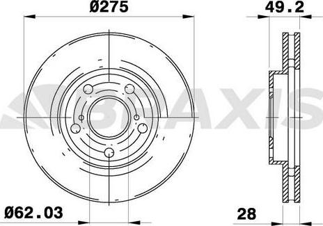 Braxis AE0507 - Тормозной диск autospares.lv