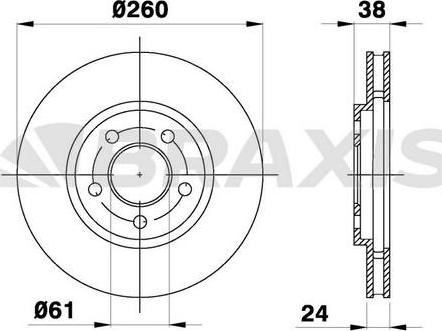 Braxis AE0519 - Тормозной диск autospares.lv