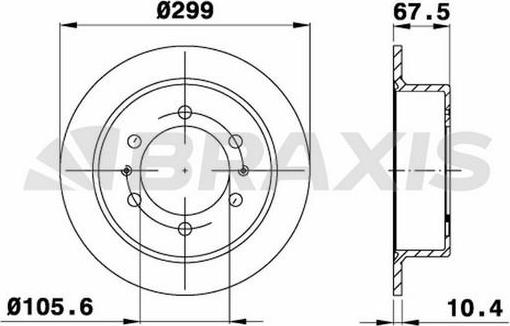 Braxis AE0515 - Тормозной диск autospares.lv