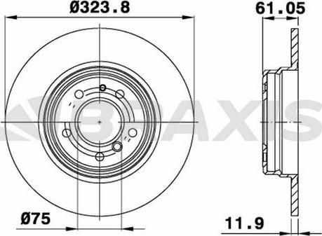 Braxis AE0538 - Тормозной диск autospares.lv