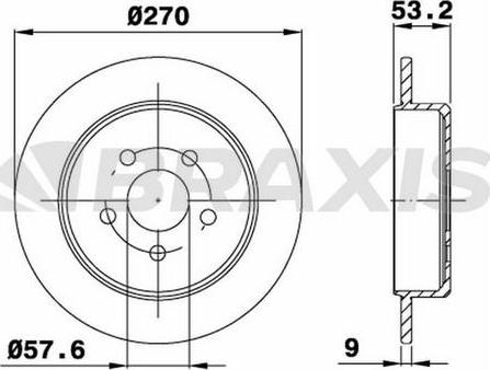 Braxis AE0533 - Тормозной диск autospares.lv