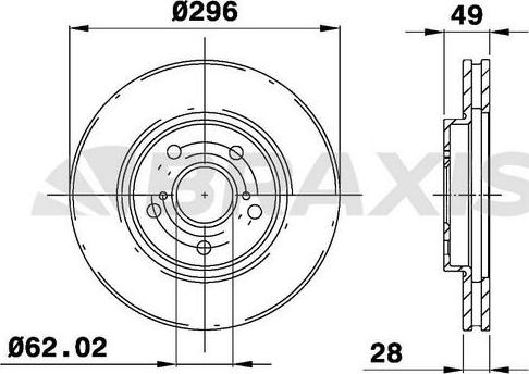 Braxis AE0570 - Тормозной диск autospares.lv