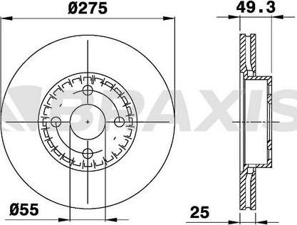 Braxis AE0571 - Тормозной диск autospares.lv