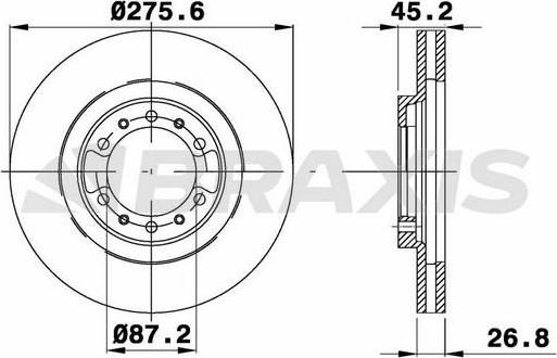 Braxis AE0699 - Тормозной диск autospares.lv